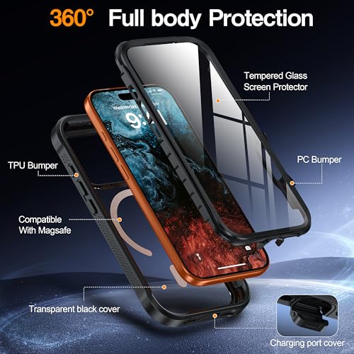 Coque iPhone 17 Pro intégrale haut de gamme compatible MagSafe avec verre