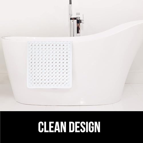 Miniatura 7 de Gorilla Grip - Alfombra de baño, ducha y bañera patentada, lavable a máquina, anti-bacteriana, sin BPA, látex, sin ftalatos, cuadrada, con agujeros