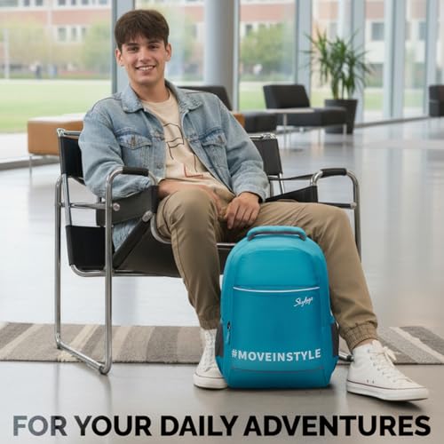Image of SKYBAGS Dune Backpack | Premium Diamond pattern fabric | Upto 17 inch Laptop Portection | 02 Compartment | For Office and Casual Unisex Men Women Boys Girls