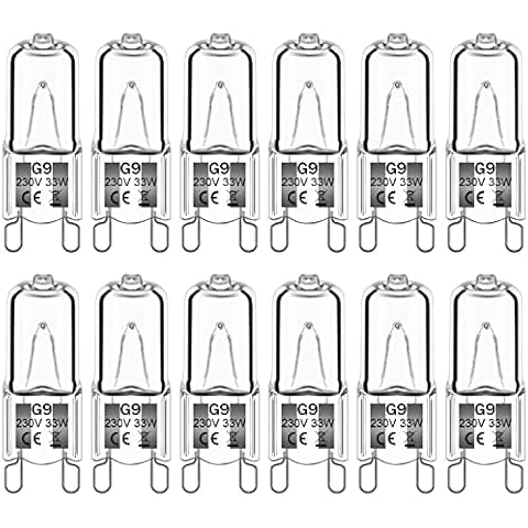 Haraqi 12 Pack G9 Halogen Bulbs 33W Cover