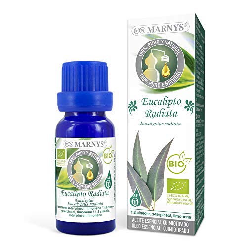 Marny'S Aceite Esencial De Eucalipto Radiata Bio - Botella 10 Ml - 1-2 Gotas Al Día Tomar Diluido En Alimento - Aromaterapia, Difusor De Aroma 50 G