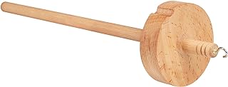 Finetoknow Drop Spindle Top Whorl Yarn Spin Hand Carved Wooden Tool for Beginners