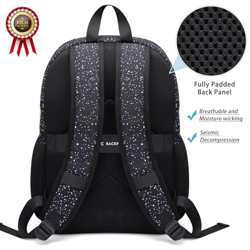 Image of Zicac Canvas Backpack, Classic Basic Daypack, Lightweight Casual Travel Daypack Satchel Backpack Unisex (Black)