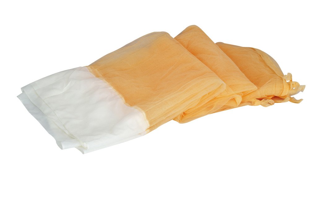 Aarushi Double Bed Mosquito Net with Cotton Border Orange