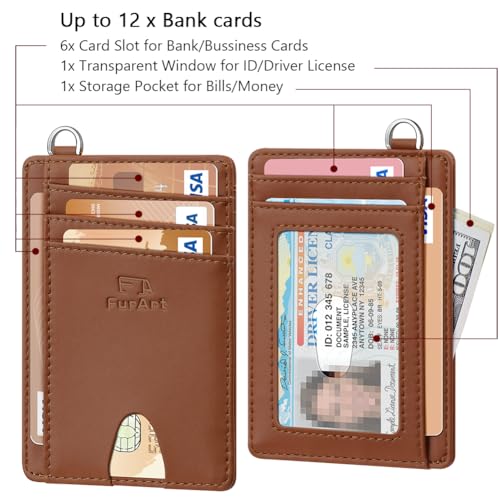 Image of FurArt Slim Minimalist Wallet RFID Credit Card Holder for Men | slim minimalist compact rfid id window thin