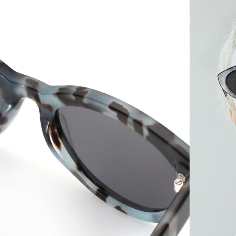 Occhiali da sole polarizzati stile retrò a occhi di gatto, realizzati a mano in acetato con protezione UV400, lenti grigie, ideali per donna.