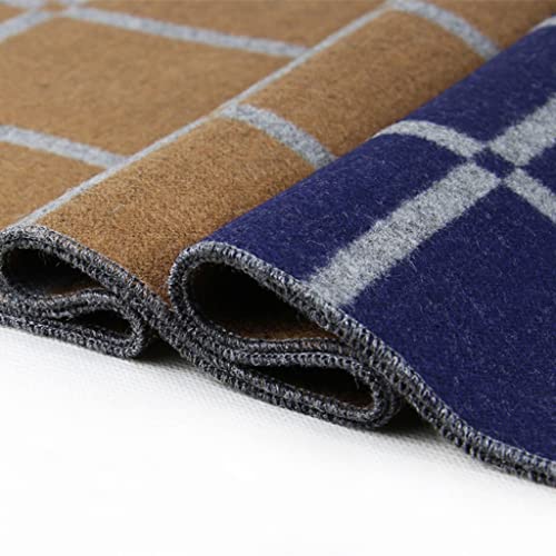 Zykbb Korean Fashion Plaid Scarf Men's Cotton Winter Warmth Thickened Brushed Tassel Scarf (Color : A, Size : 18030Cm) #TOP3