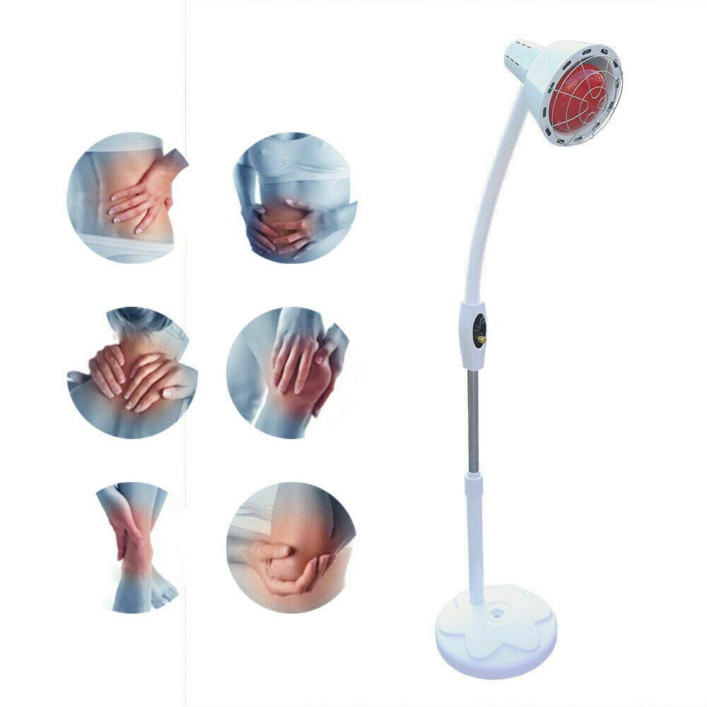 Lámpara de calor de 275 W, con cabezal único, 360 grados, ajustable, lámpara de infrarrojos, tubo telescópico, lámpara de terapia, tratamiento de la piel, para salón de belleza, salón o salón