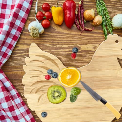 Tabla de cortar de bambú con diseño de pollo miniatura 7