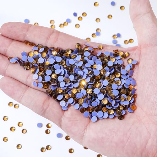 Image of Hotfix Rhinestones Bulk, 14400PCS Topaz Hot Fix Rhinestones for Clothes DIY Decoration Crafts, Topaz, SS20, 4.6-4.8mm