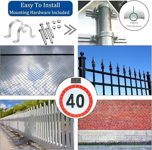 24" Solar LED Traffic Safety Sign - Flashing Stop Warning Light & Solar-Powered Speed Limit Sign (40 MPH) for Maximum Road Safety, Visibility, and Driver Awareness