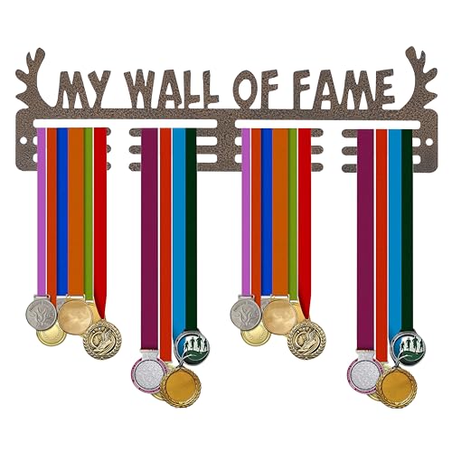 Image of NAITIK CREATION Medal Hangers for Wall - Medal Holder Display Hanger | Holds Up to 65 Medals | Sports Medal Display | Medals Hanger | Premium Antique Golden (My Wall of Fame)