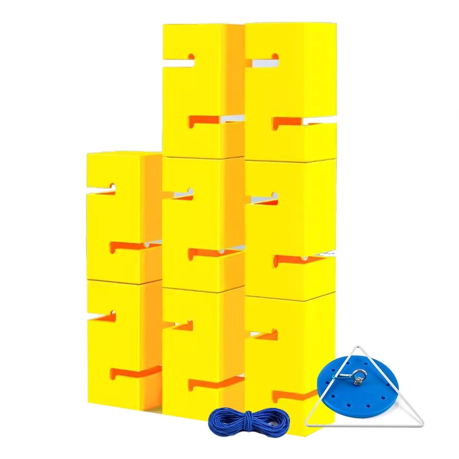 gry integracyjne, Gra team buildingowa IEOWY dla dorosłych, gra wieżowa z klockami buildingowymi do natychmiastowego ustawienia, zestaw gier Field Day szkół(Yellow,8PCS)