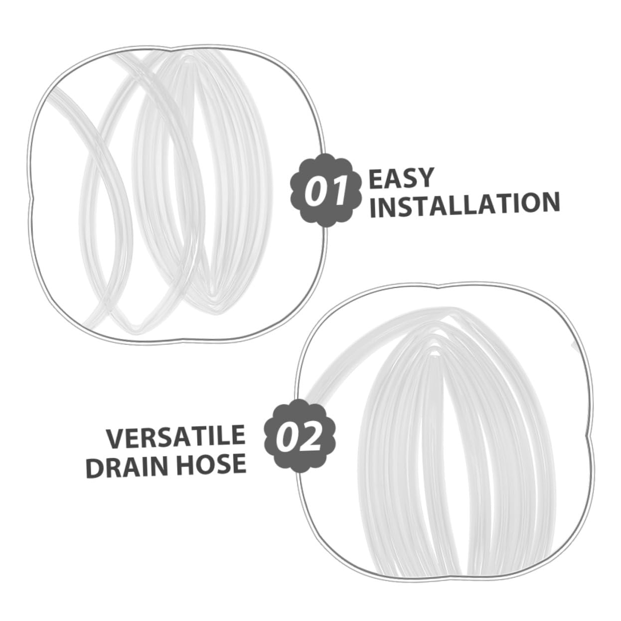 Kit Scarico Condensa Condizionatore 2 Pezzi Pvc con Raccordo | Unità Esterna, Installazione Rapida, Flusso Acqua Efficiente, Vacanze Estive