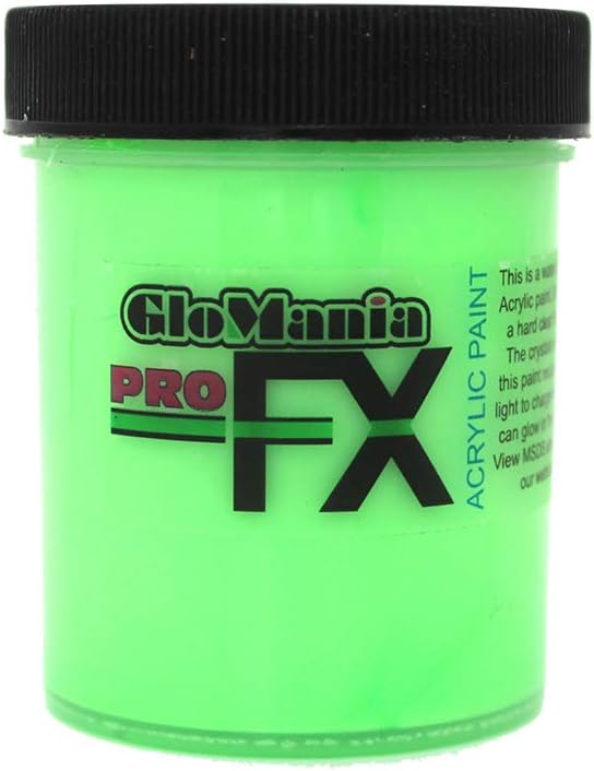 Glow in The Dark Paint, UV Reactive Luminous Glowing Daytime Visible ProFX Green 4 Ounces