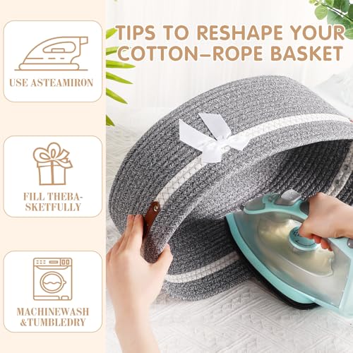Image of Colingmill 2026 Graduation Large Woven Basket for Gifts Empty Set with Gift Bags and Ribbon Gift Baskets and Wrapping Set Storage 14 inchx 10 inchx 5.5 inch Decorative Box for Class of 2026 Graduation(Gray)