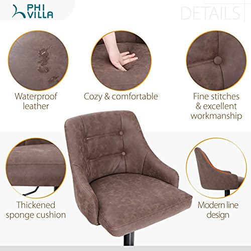 Phi Villa Bar Stools Counter Height,Adjustable Swivel Bar Stools With Back For Kitchen Island,Dining Room And Bar,Modern Bar Chairs Decorate Every Room,Capacity Loading Up To 250 Lbs,Brown,1 Pack #TOP2