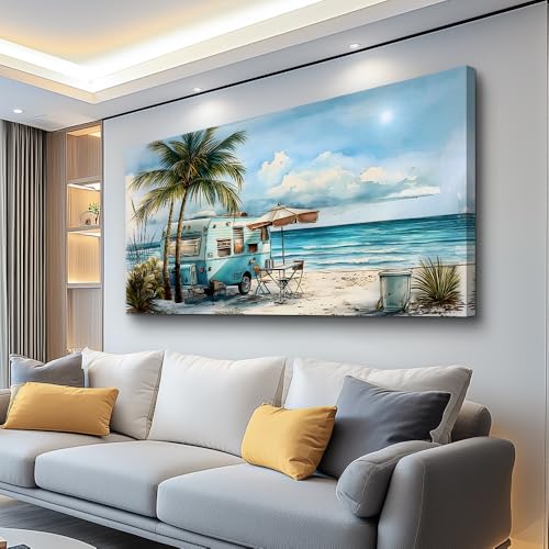 PHAOHUAXM Large Wall Decor For Office Framed Wall Art For Living Room Modern Bedroom Wall Decor Beach And Ocean Landscape Canvas Prints Wall Paintings Seascape Pictures Artwork Home Decor 30"X60"