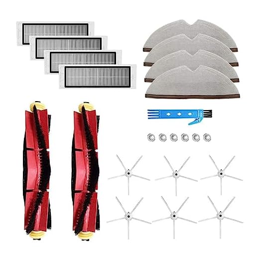 Tillbehörssats för Xiaomi Mi Robot Roborock S5 S6 S50 E20 E25 E35 S51 för Xiaomi Mijia Dammsugare Reservdelar 2 huvudborste, 4 Hepa-filter, 6 sidoborste