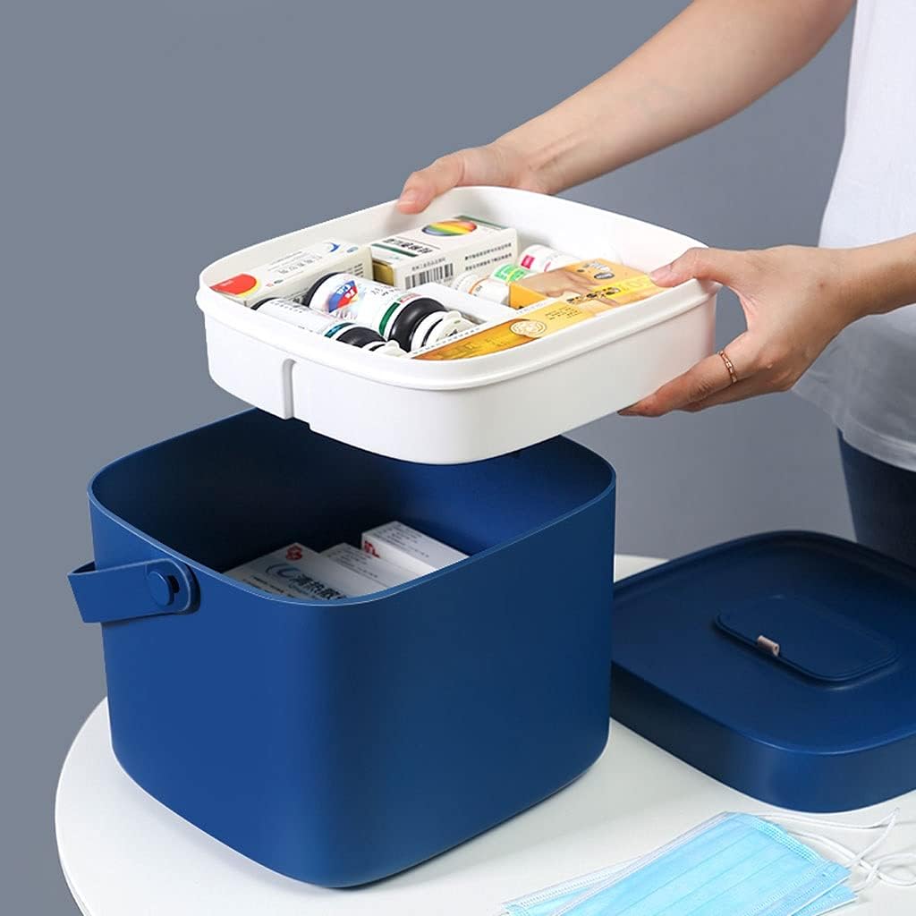 First aid kit Medicine Box First Aid Box Box Household Portable First Aid Box Plastic Storage Box 7/9 inch First aid Box (Color : B Size : 2) (A 1)