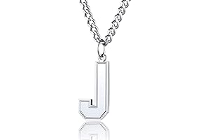 Men/Women Stunning Monogram Letter Necklace, A to Z Initial Charm with Chain-22+2"-Adjustable
