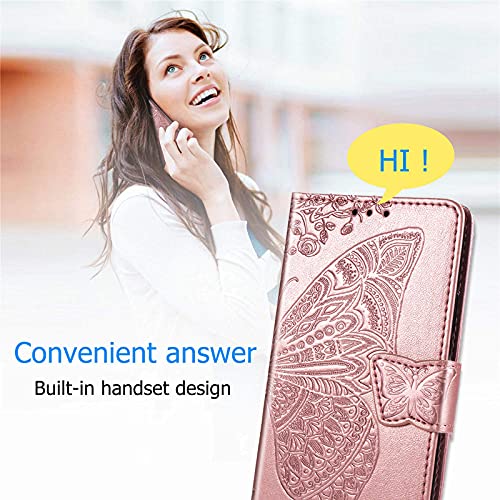 Nkecxkj Galaxy Note 9 Phone Case, Design For Samsung Galaxy Note 9 Case With Card Holder Stand Kickstand For Women Girls Boys,Note9 Wallet Cute Pu Leather Flip Protective Cover 6.4 Inch-Rosegold #TOP2