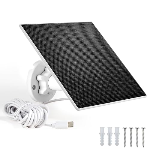 Solar Panel 5V 3W for Smart Bird Feeder and Outdoor Security Camera,IP65 Waterproof, 3m Charging Cable, Type-C Compatibility