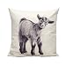 Square Animal Print Cotton Linen Throw Pillow Case Vintage Cushion Cover Home Decor (Cute Goat)