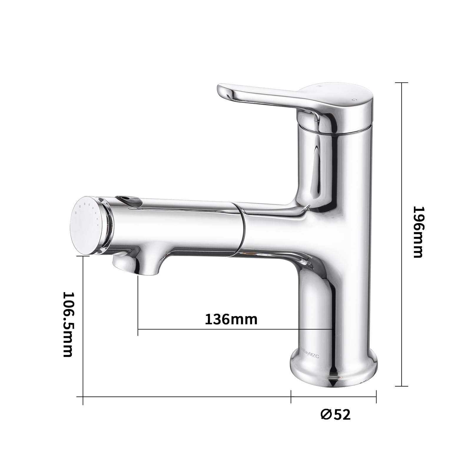Rubinetto Bagno Lavabo Con Doccetta Estraibile a 3 Modalità, Miscelatore Lavabo Estraibile, Rubinetti Monocomando Bagno con Doccetta, Aeratore Rimovibile, Senza Piombo,Cromato