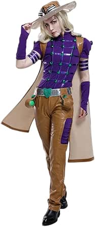 Gyro Zeppeli Purple Outfit Hat Comic Version Outfit Men Halloween Carnival Party Cosplay Costume main image 0