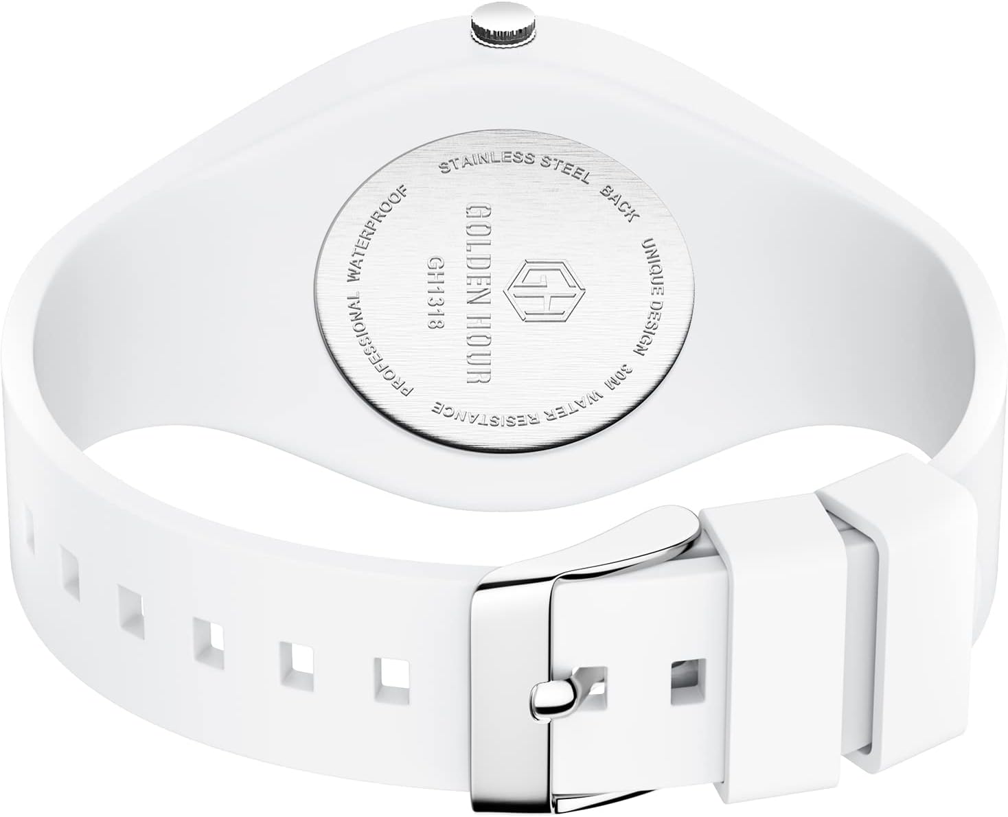 GOLDEN HOUR Waterproof Sports Analog Unisex Watches for Nurse Medical Professionals, Students - Military Time Glowing Easy to Read Dial, Jelly Silicone Strap - Image 4