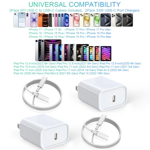 Save 33% on 2-Pack 33W Fast iPhone Charger with USB-C Cables - Image 7