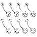 Charisma Stainless Steel Ball Crystal Bar Ring Labret Stud Tongue Lip Tragus Belly Button Navel Ring