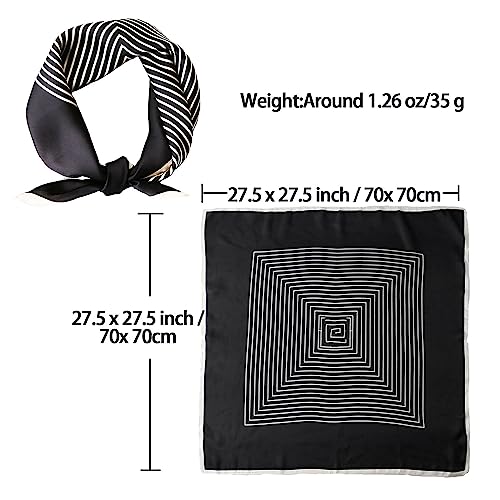 Roizsx Fashion Hair Scarf For Women Lightweight Silk Feeling Head Scarves Square Bandanas 27.5× 27.5 Inches #TOP2