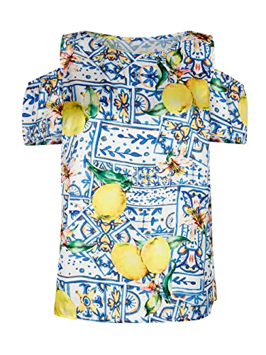 Alba Moda Schlupfbluse Erwachsene-Weiblich Figurumspielend Blau, Gelb,...