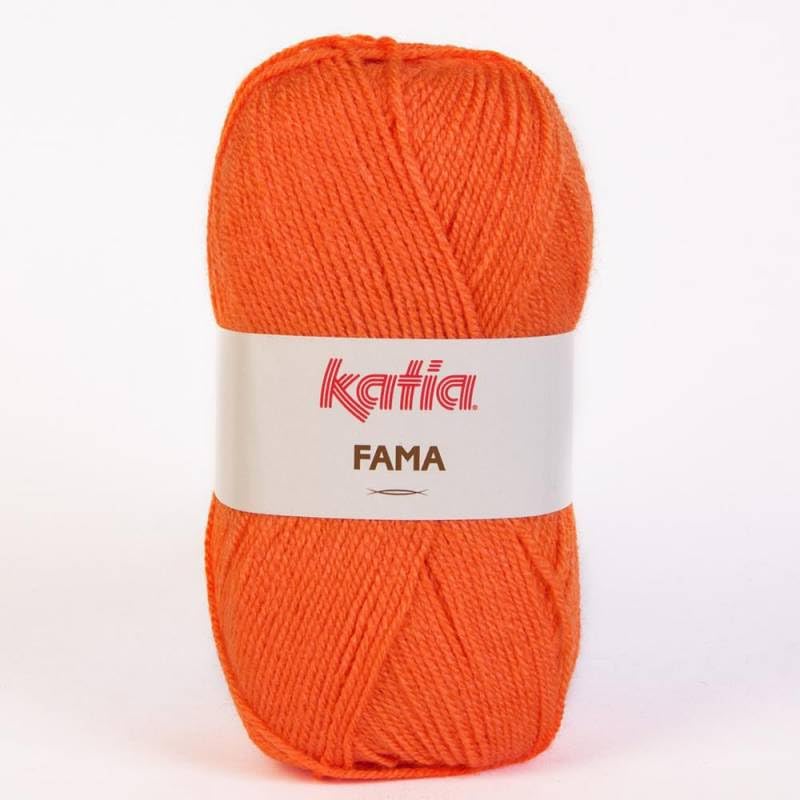 Lanas Katia FAMA Ovillo de Color Naranja