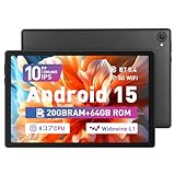 [Laowei] タプレッ卜 10インチ【2025最新登場Android 15】アンドロイド wi-fiモデル 高性能8コアCPU IPS 1280*800ディスプレイ 20GB+64GB+1TB拡張 5MP/8MP力メラ 児童守護 顔認識 軽量 Widevine L1対応+BT5.4+GMS認証+Type-C充電 画面分割無線投影 OTG技術 (c10-black)