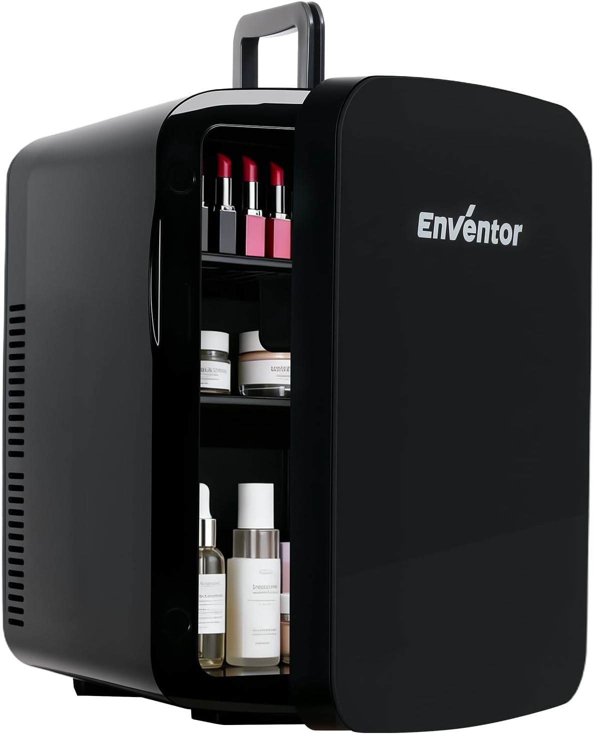 Enventor Mini Refrigerator, 15L Compact Skincare Fridge AC+DC Power Cooler & Warmer Small Refrigerator for Bedroom, Skincare, Makeup, Cosmetics, Car, Office (Black)