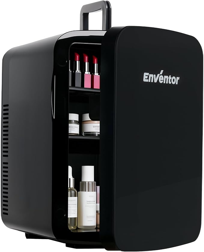 Enventor Mini Refrigerator, 15L Compact Skincare Fridge AC+DC Power Cooler