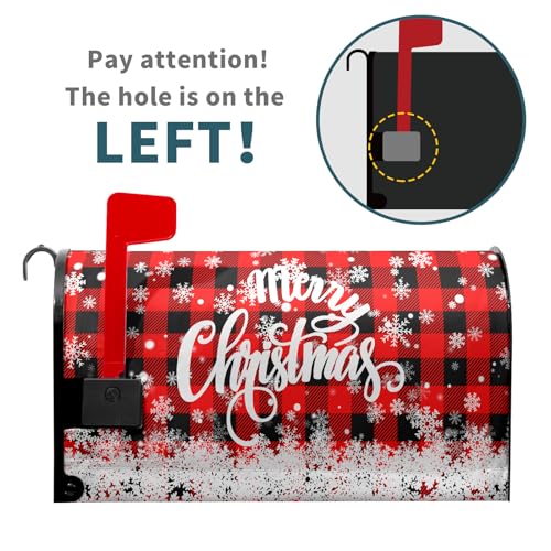 Image of Merry Christmas Mailbox Cover Standard Size 25.5 inch X 21 inch Winter Snowflake Xtmas Decor Oversized Mail Box Covers Mailbox Wraps Letter Post Box Cover for Home Garden Yard Outside