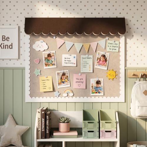 Image of Climberty Scalloped Bulletin Board Felt Cork Pin Board