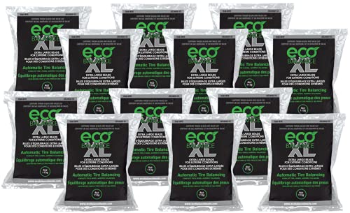 ECO Balance 04-ECOXL12 ECO XL Extreme Condition Tire/Wheel Balancing Beads - Off-Road Vehicles, Light Duty Truck Tires, (12) 4oz Balance Bead Bags, (12) Valve Caps