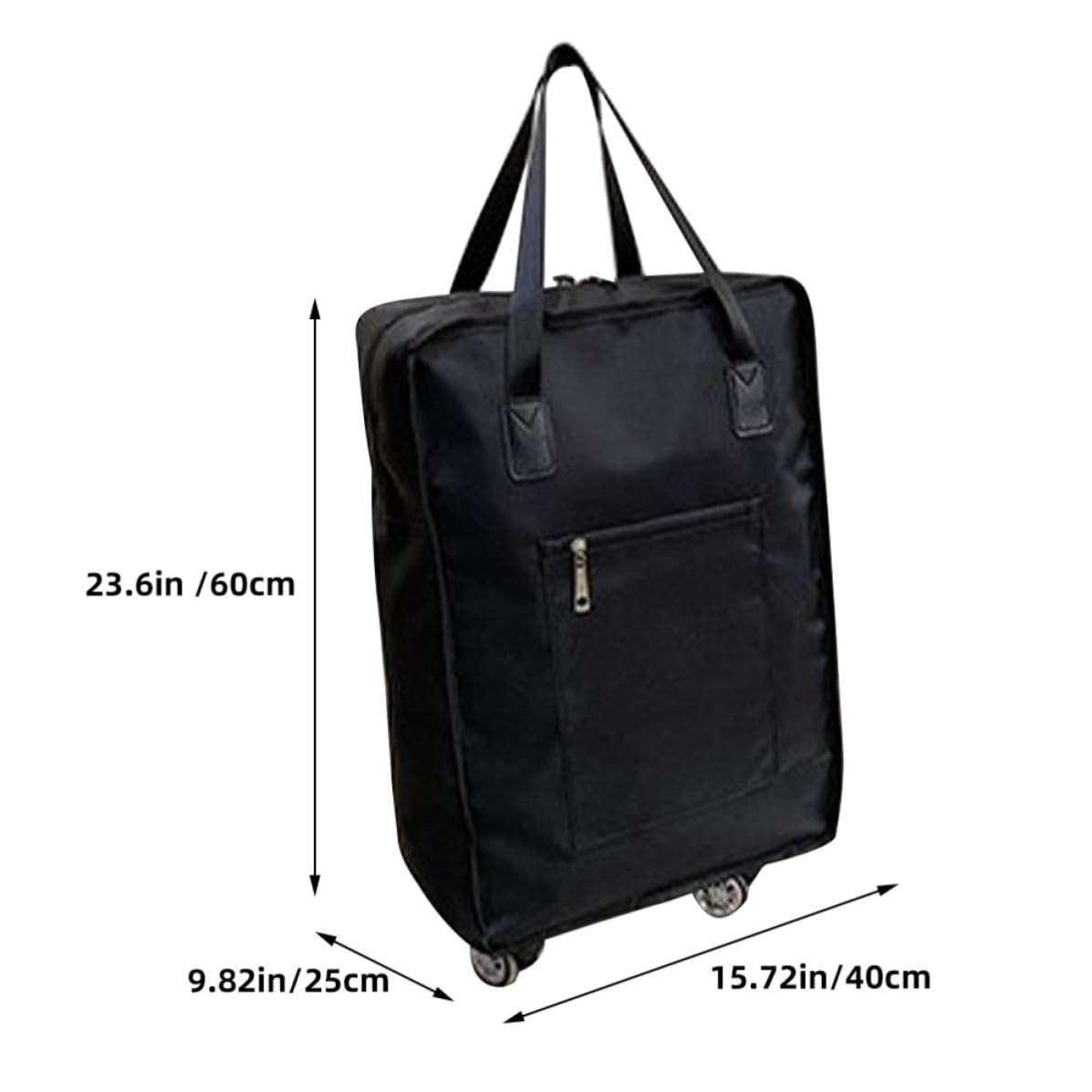 POPETPOP Bolsa de Viaje Diseño Compacto y Portátil de Gran Capacidad Negra en Tela Oxford Ruedas Multidireccionales Adecuado para Camping y Viajes