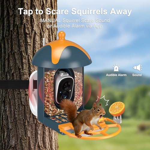 Smart Bird Feeder with Camera Outdoor Birdhouse: AI Identifies 11000+ Species, 2K HD with Arrival Alerts, Attracts Hummingbirds, Dual Squirrel-Proof, Solar Powered, Gifts for Bird Lovers Mom Dad(Blue) - Image 6