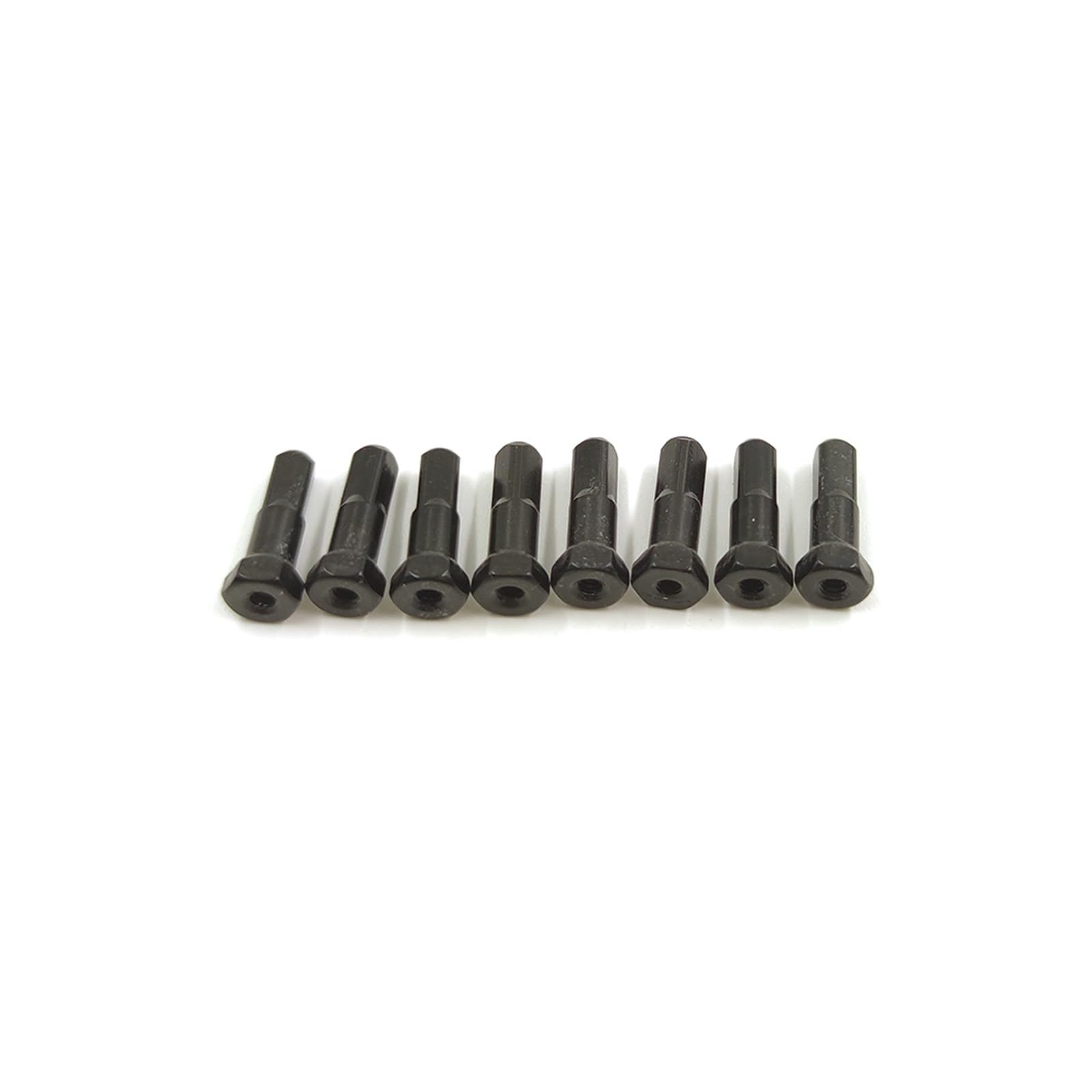 Sechskant-Speichennippel, 14 G, 14 mm, schwarze Aluminiumlegierung, Gewicht 0,35 g/Stück, Rennrad-Teile, 24 Stück