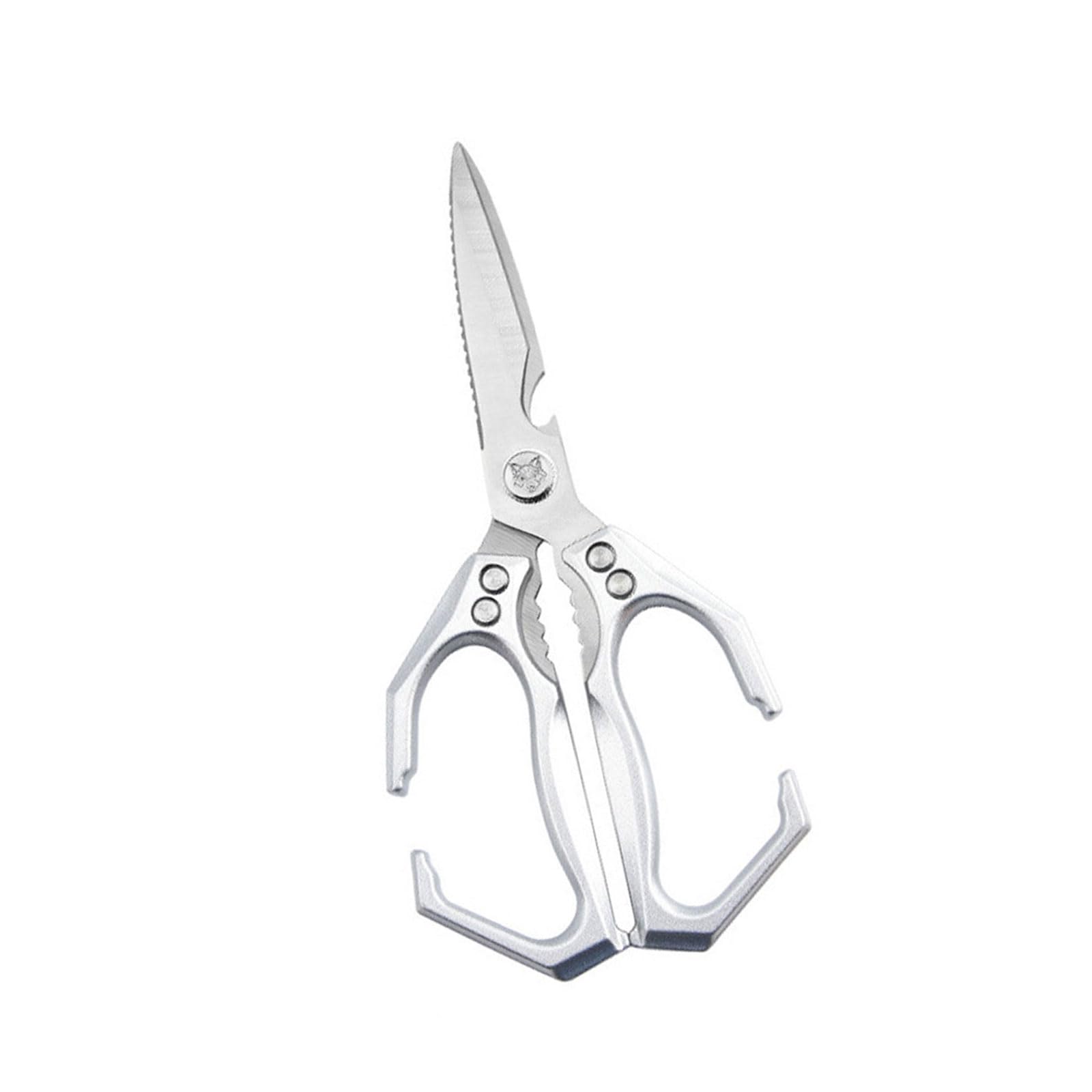 Tsophreniq Kitchen Scissors for Bone Fish Vegetables Nonslip Ergonomic Handle Aluminum Alloy Safe Locking Mechanism Shears Multifunctional Chicken Bone Scissors Fish Scale Remover Vegetable Cutter
