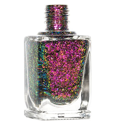 Image of ILNP Neon Rosebud - Fuchsia, Green, Gold Ultra Chrome Color Shifting Flakie Nail Polish