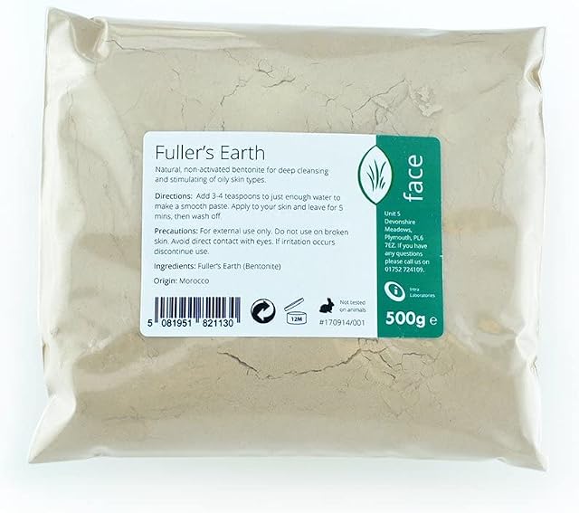 Fullers Earth Fine Powder 500g - Pure & Natural Calcium Bentonite
