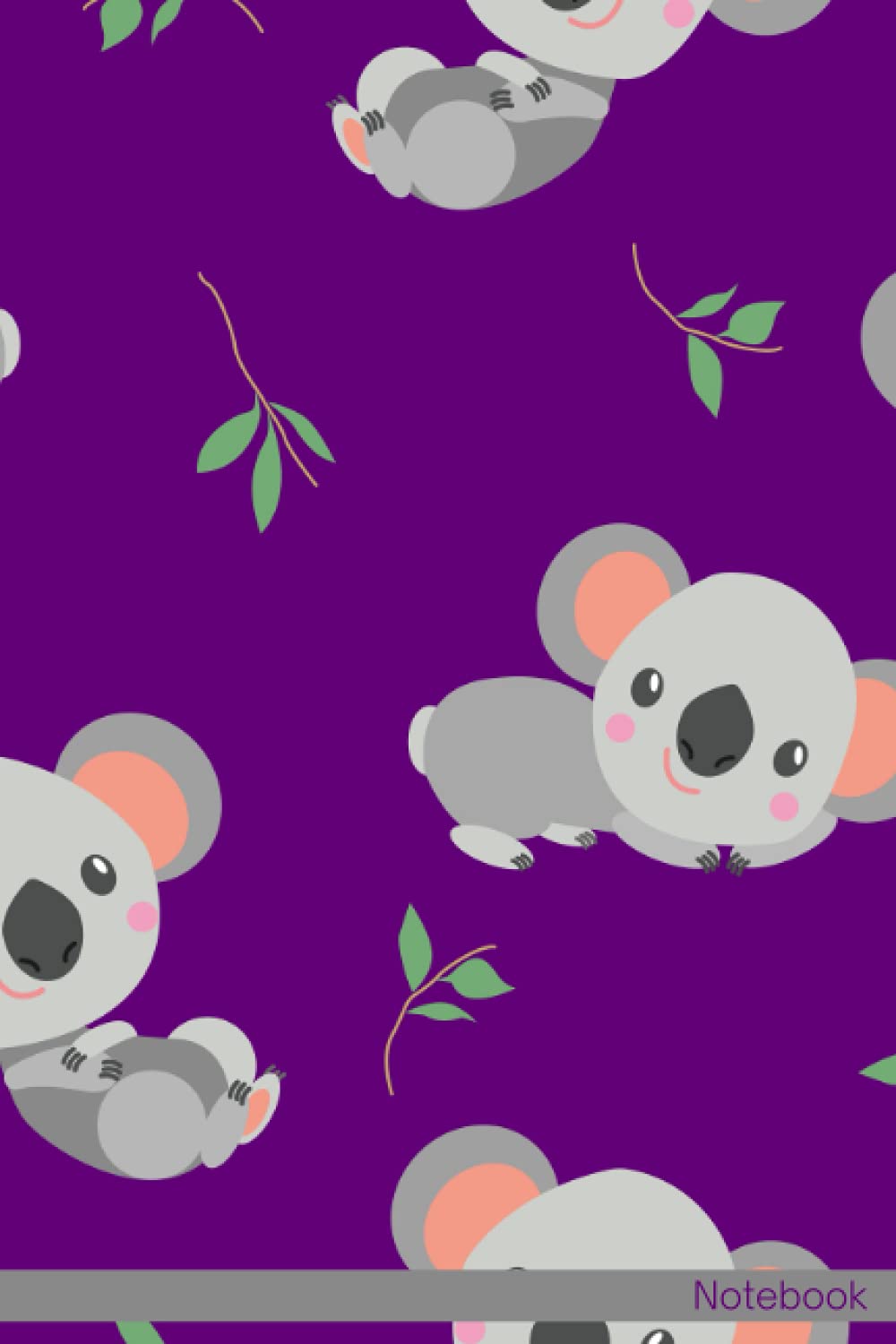 Notebook: Koala Notebook Journal For Teens and Adults | 120 Pages | Grey Lines | Glossy Cover | 6 x 9 In