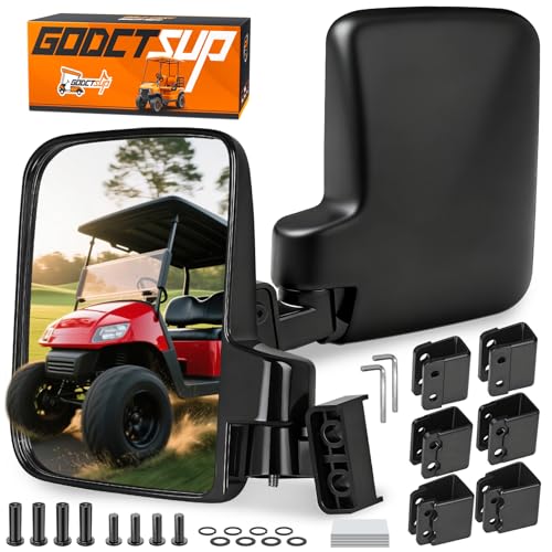 Godctsup No Drilling Golf Cart Side Mirrors